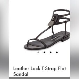 Tom Ford Leather Lock T-Strap Flat Sandal